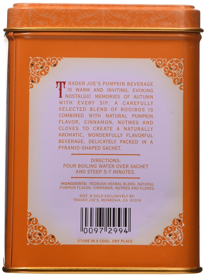 Trader Joe's Pumpkin Spice Rooibos Herbal Blend Beverage 20 sachets - Image 2