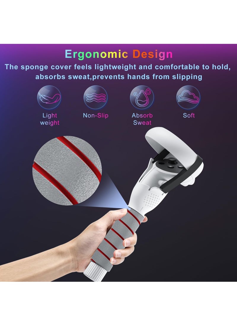 Generic - 2-in-1 Long Arms & Handle Attachments Compatible with Oculus Quest 2 Hand Controllers, VR Gorilla Tag Long Arms/Stick Extension Grips for Meta Quest 2 Accessories for Beat Saber Golf Club Game - Image 1