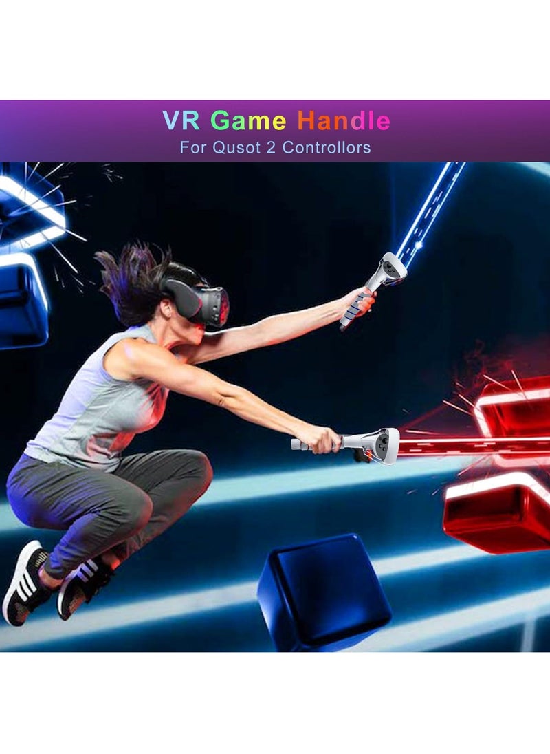 Generic - 2-in-1 Long Arms & Handle Attachments Compatible with Oculus Quest 2 Hand Controllers, VR Gorilla Tag Long Arms/Stick Extension Grips for Meta Quest 2 Accessories for Beat Saber Golf Club Game - Image 1