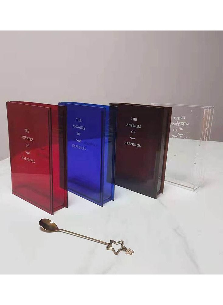 NIBEMINENT Cute Acrylic Square Clear Book Vase Bookshelf Decor Flower Vases Decorative - Image 4