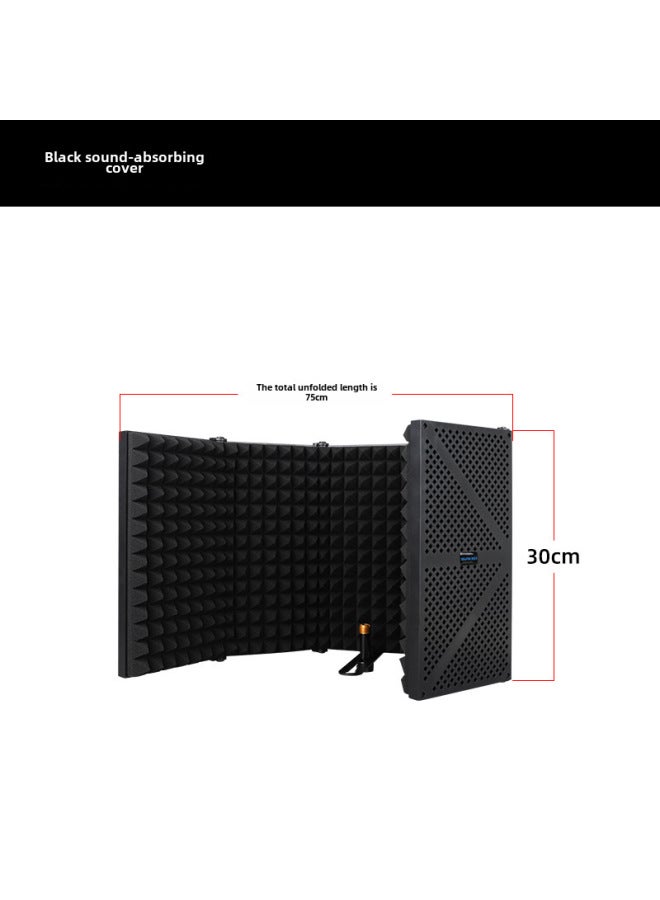 Live Broadcast Karaoke Condenser Microphone Sound Insulation Cotton Sound Absorption Cotton Microphone Sound Insulation Board Wind Screen Five Door Sound Insulation Cover - Image 1