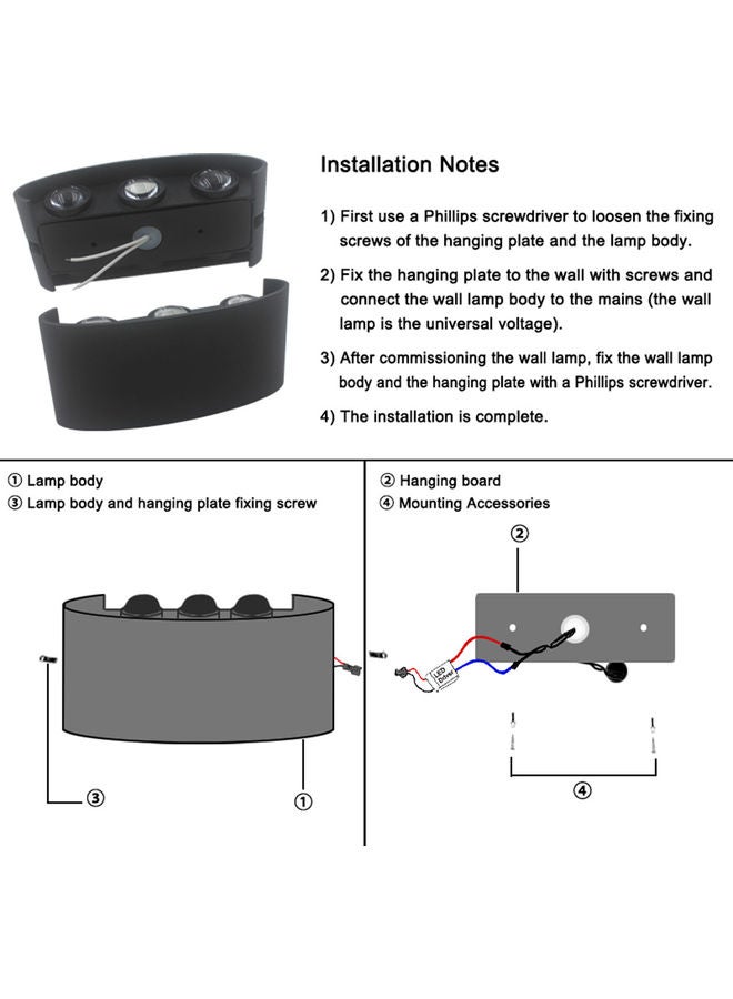 أضواء حائط عصرية LED باللون الأبيض الدافئ 13 × 5 × 9 سم  - Image 5