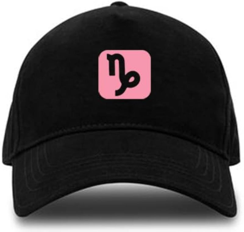 Cap Black with Pink Logo,Capricorn Zodiac
