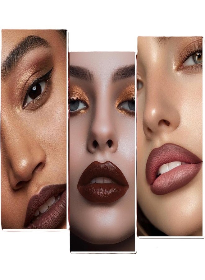 RedOak 3 In 1 Lip Gloss Set With Matte Lipstick,Moisturizing Lip Gloss And 2mm Lip Liner - Hot chocolate - Image 3