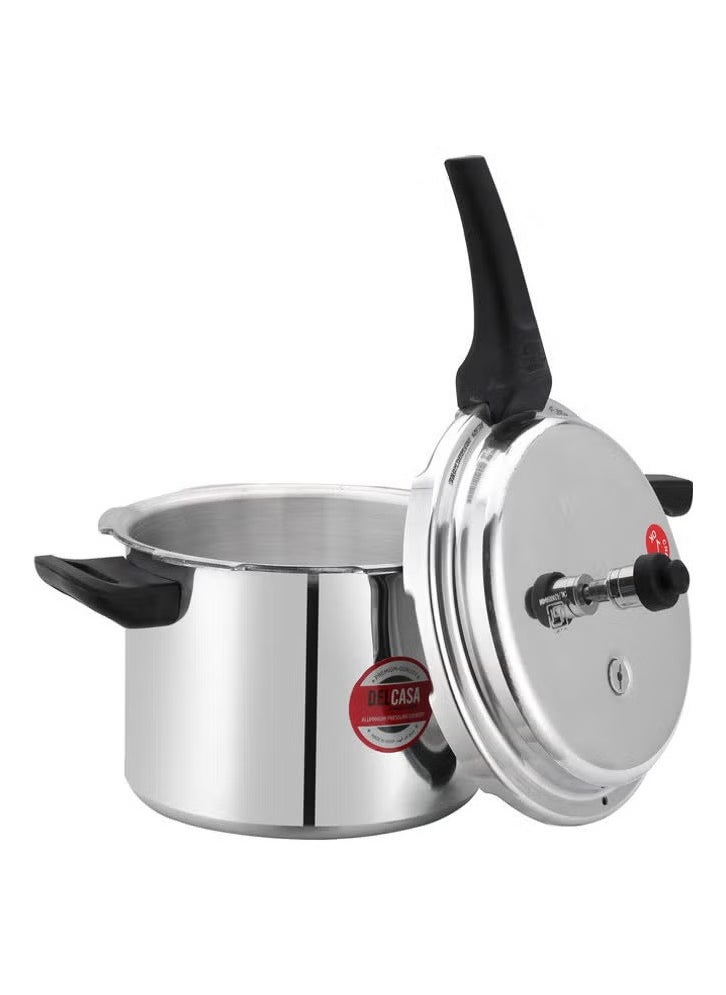 DELCASA - Aluminium Induction Base Pressure Cooker Lightweight & Durable Cooker With Lid, Cool Touch Handle And Safety Valves Ideal For Gas And Solid Hotplates 3Liters - Image 1