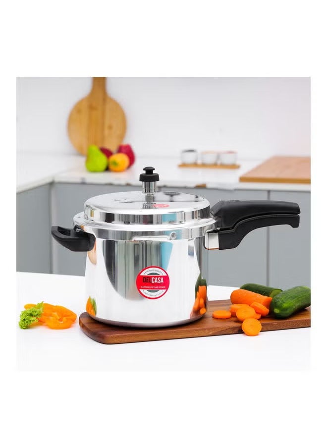 DELCASA - Aluminium Induction Base Pressure Cooker Lightweight & Durable Cooker With Lid, Cool Touch Handle And Safety Valves Ideal For Gas And Solid Hotplates 3Liters - Image 1