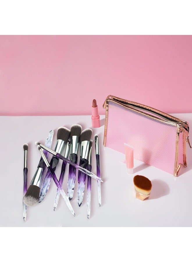 Daxstar Professional Make Up Brush 10pcs Soft Bristles Hair Makeup Brushes Eyeliner Eyebrow Lip Contour Blending Brush Set (Purple) - Image 5