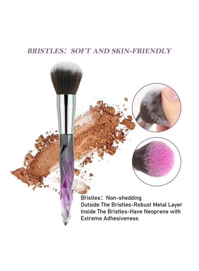 Daxstar Professional Make Up Brush 10pcs Soft Bristles Hair Makeup Brushes Eyeliner Eyebrow Lip Contour Blending Brush Set (Purple) - Image 3