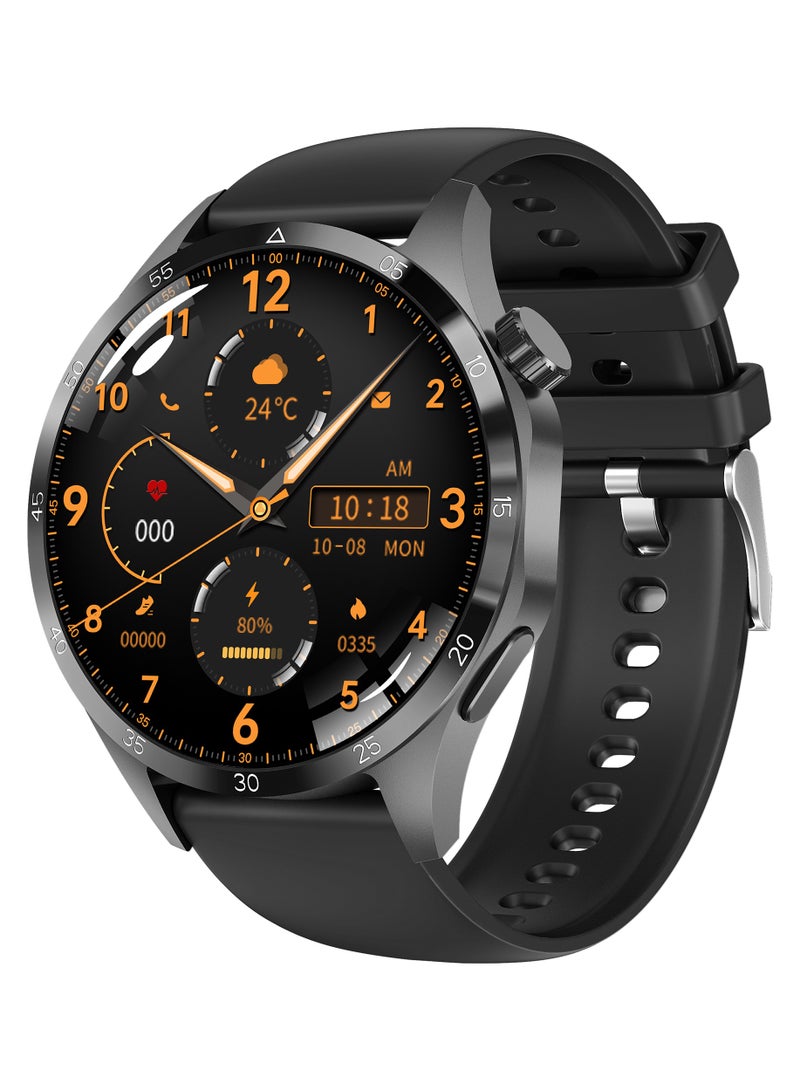 AROAQ GT 4 Pro Smart Watch, 300mah Large Capacity Battery Bluetooth Wireless Charging Smart Watch, IP68 Waterproof 1.53" Large Display Smart Business Watch With Heart Rate Blood Pressure Monitor, (Black) - Image 1