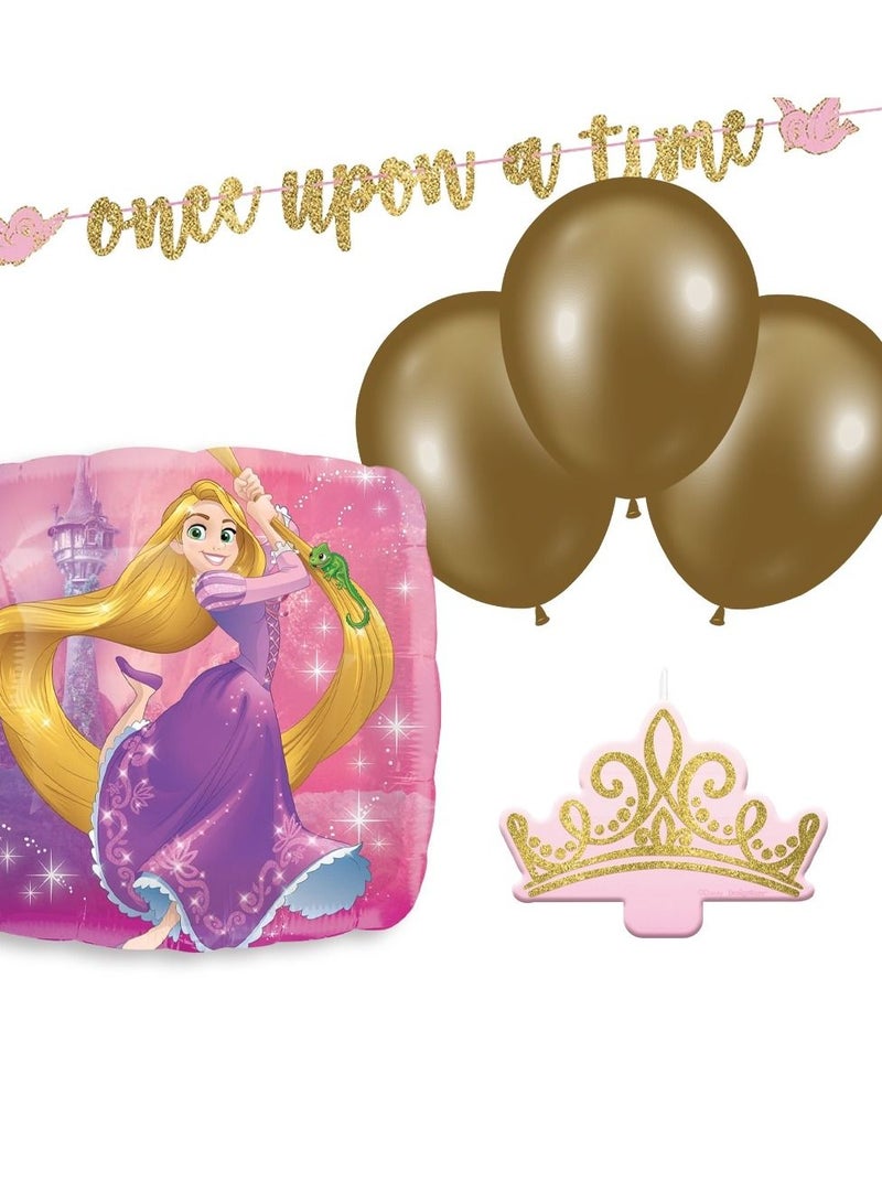 Amscan مجموعة ديكورات حفلات الأميرة رابونزل من ديزني، تتضمن بالونات - Image 1