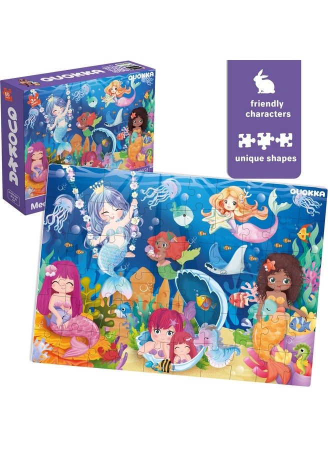 QUOKKA Puzzles for Kids Ages 4-6 - Set of 4x60 Jigsaw Puzzles for Toddlers 3-5 - Unicorn Princess Animals Toys for Children 6-8 yo - Gift Educational Game for Boys & Girls - Image 3