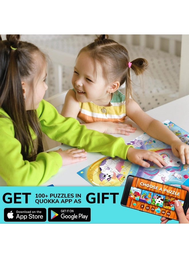 QUOKKA Puzzles for Kids Ages 4-6 - Set of 4x60 Jigsaw Puzzles for Toddlers 3-5 - Unicorn Princess Animals Toys for Children 6-8 yo - Gift Educational Game for Boys & Girls - Image 5