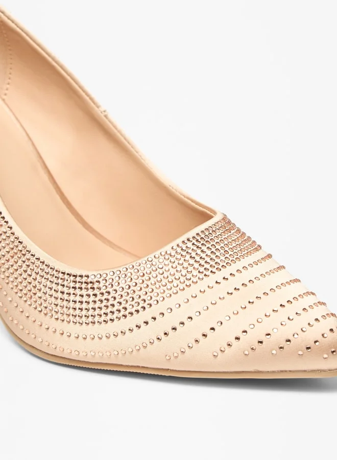 سيليست Women's Studded Slip-On Pointed Toe Pumps with Stiletto Heels