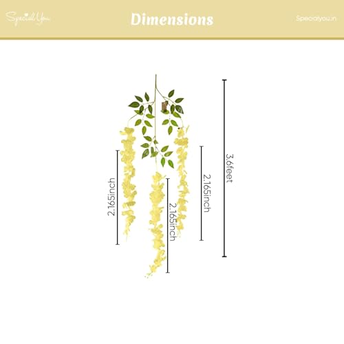 SpecialYou.in Special You Backdrop Decoration for Wedding, Festival, Wisteria Hanging Flowers, Artificial Vines, Fake Green Leaves, Home Decor Items, Ceiling Decor - 14 pcs - Image 4