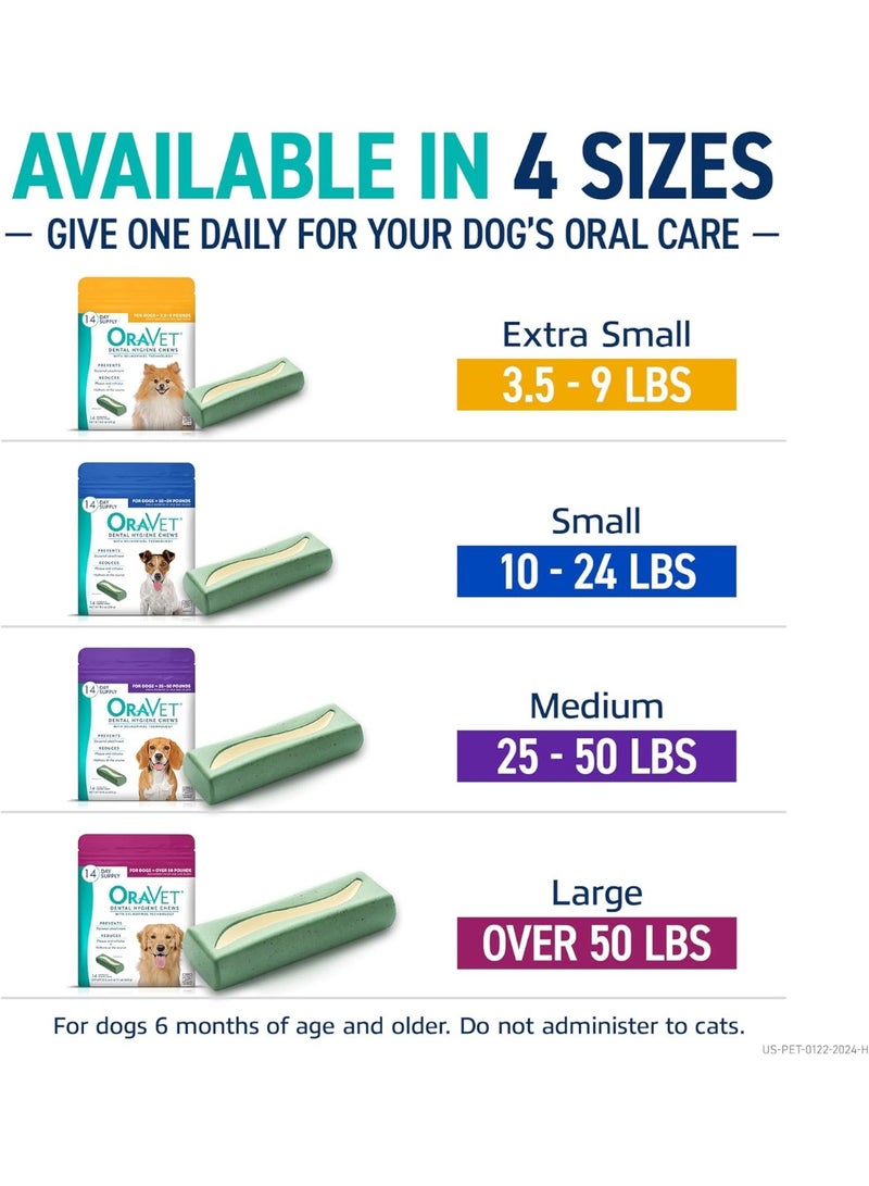 ORAVET Dental Chews for Dogs, Oral Care and Hygiene Chews (Extra Small Dogs, 3.5-9 lbs.) Yellow Pouch, 14 Count - Image 3