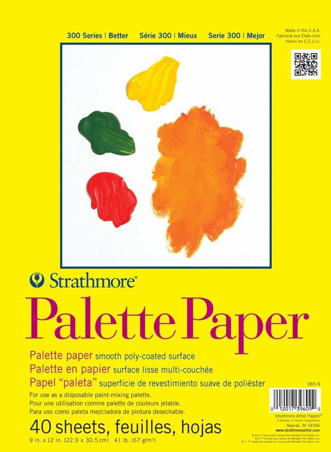 Strathmore 365-9 300 Series Palette Pad, 9"x12" Tape Bound, 40 Sheets - Image 1