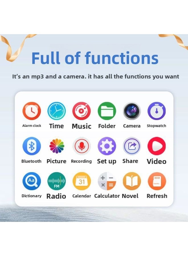 مشغل MP3 - مشغل MP3 بشاشة لمس وكاميرا - عبوة من 4 قطع + - كنز دفين، M160 - أزرق - مشغل موسيقى، تسجيل صور وفيديو، جهاز ووكمان محمول، تعليم الطلاب، بلوتوث MP4، صوت رقمي - Image 4