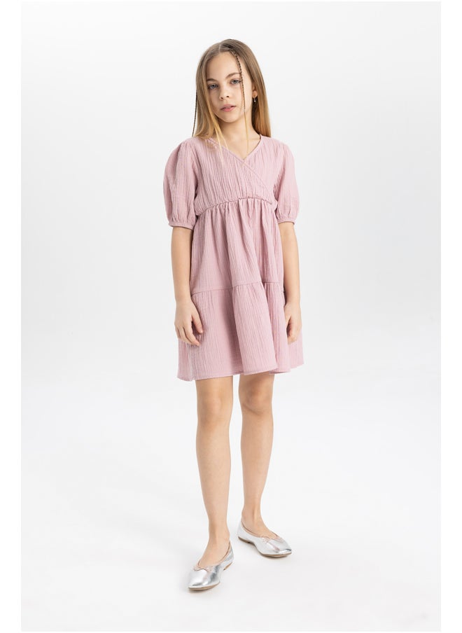 DeFacto - Girl Regular Fit Short Sleeve Woven Dress - Image 1