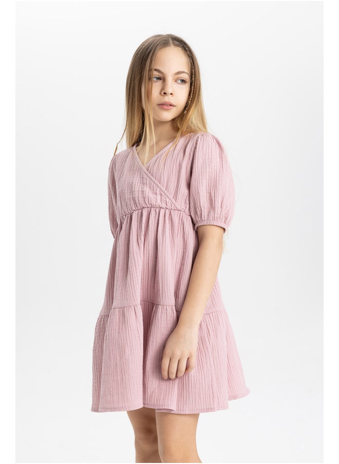DeFacto - Girl Regular Fit Short Sleeve Woven Dress - Image 1