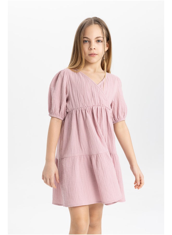 DeFacto - Girl Regular Fit Short Sleeve Woven Dress - Image 1