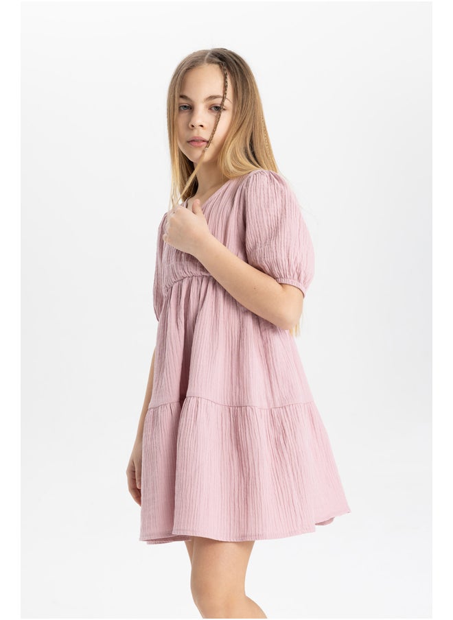 DeFacto - Girl Regular Fit Short Sleeve Woven Dress - Image 1