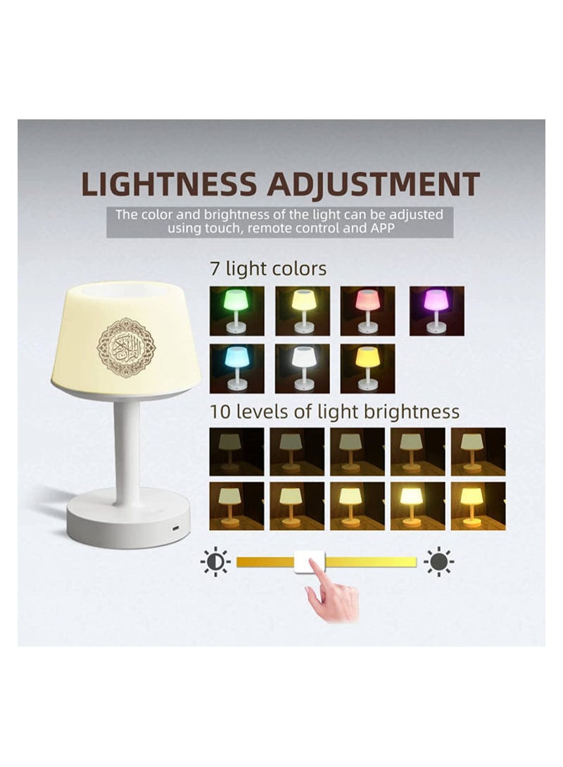 ELTRAZONE Table Lamp Quran Speaker,Muslim Bluetooth Speaker,Digital Speaker with Remote&Mobile App Night Light Desk Lamp for Kids - Image 3