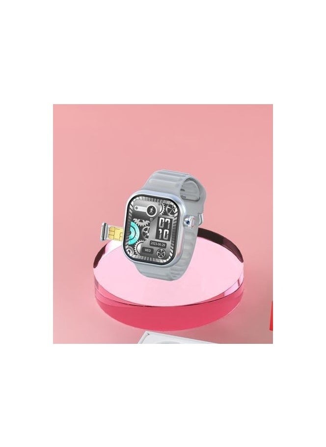modio Modio ST12 Smart Watch 2.2 Inch Full Screen Display With 4G SIM card Support 3 Pair Straps and Wireless Charger For Ladies and Gents Silver  - Image 2