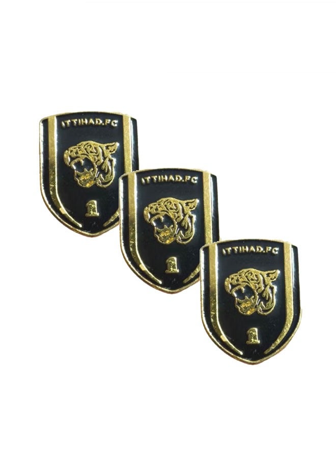 3 Pieces Union Club Sticker Metal Phone Sticker, Etihad Logo Design - Yellow and Black - Image 1