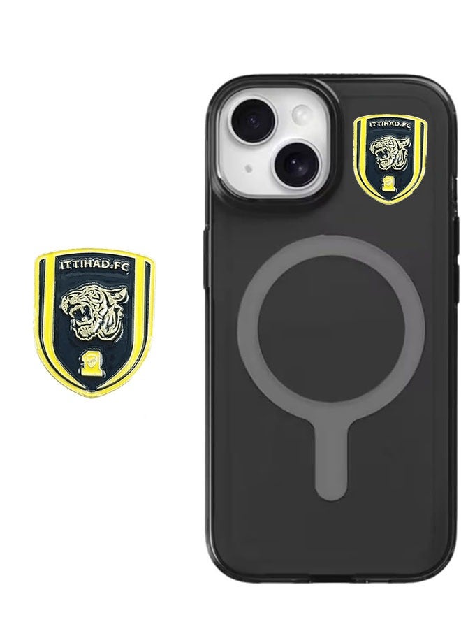 3 Pieces Union Club Sticker Metal Phone Sticker, Etihad Logo Design - Yellow and Black - Image 2