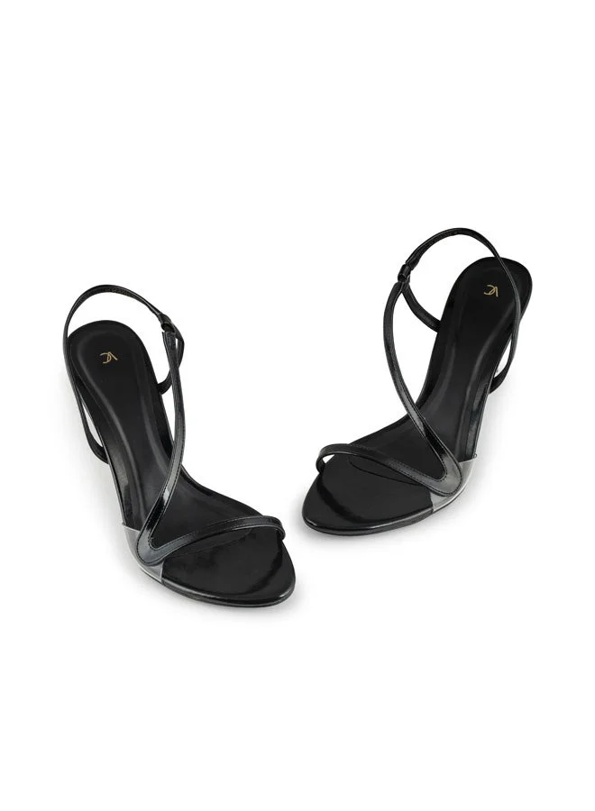 Vincci Black Women One Strap Mid Heel Sandals for Women | Best Price UAE