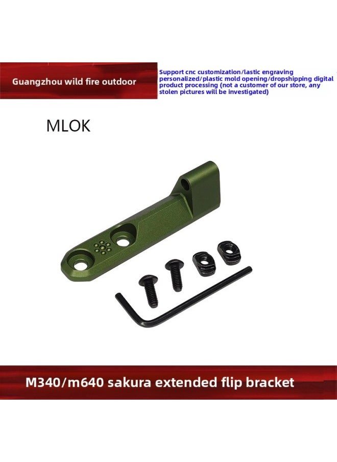 Generic - Tactical M340/M640 Flashlight Cherry Blossom Extension Side Bracket Rollover Base M-LOK/KEYMOD System-Color:Green(mlok) - Image 1