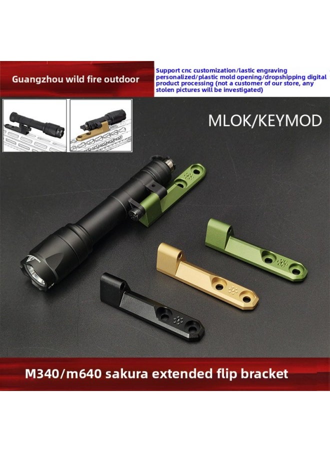 Generic - Tactical M340/M640 Flashlight Cherry Blossom Extension Side Bracket Rollover Base M-LOK/KEYMOD System-Color:Green(mlok) - Image 1