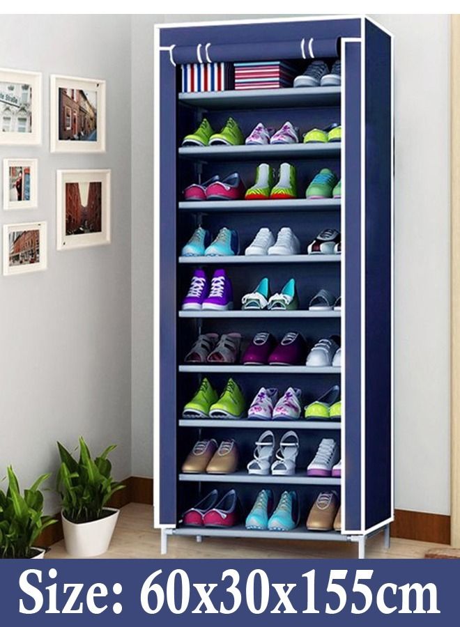 fashionhome 9 Tiers Dustproof Cover Shoes Cabinet Storage Organizer for Hallway Living Room 60 x 30 x 155 cm  - Image 2