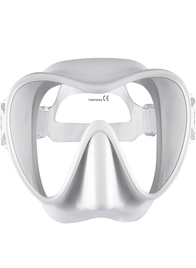 IST MP110 Frameless Dive Mask, Single Panoramic Shatterproof Lens for Scuba Diving & Snorkeling (White) - Image 1