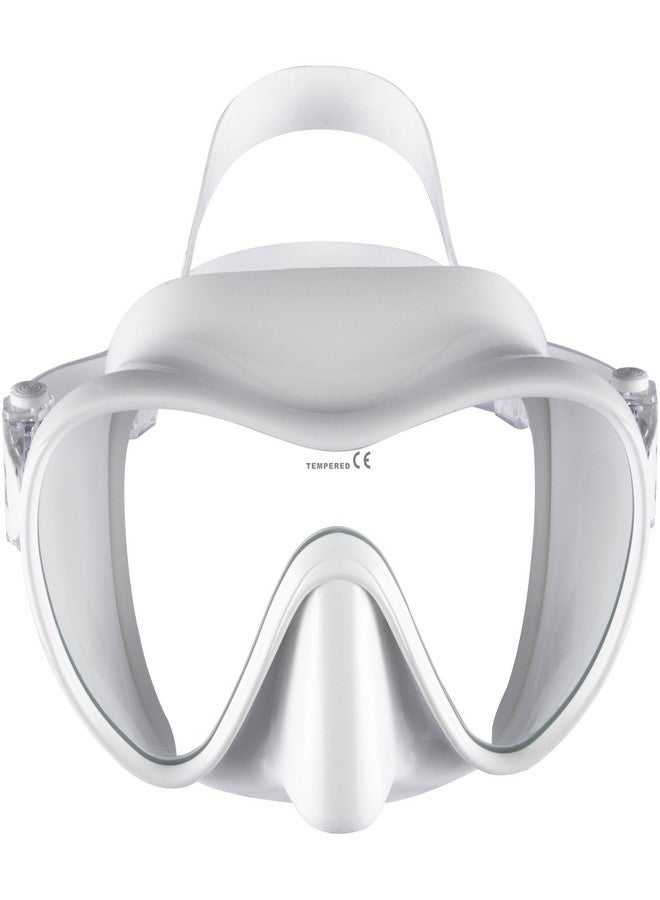 IST MP110 Frameless Dive Mask, Single Panoramic Shatterproof Lens for Scuba Diving & Snorkeling (White) - Image 2