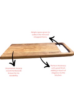 POSHIO® Solid Wood Chopping Cutting Board for Kitchen, Big Size- for Chopping, Slicing, Dicing, Cutting & Serving Food (17 x 9 inches) (Natural Brown)  - Image 2