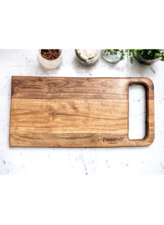 POSHIO® Solid Wood Chopping Cutting Board for Kitchen, Big Size- for Chopping, Slicing, Dicing, Cutting & Serving Food (17 x 9 inches) (Natural Brown)  - Image 4