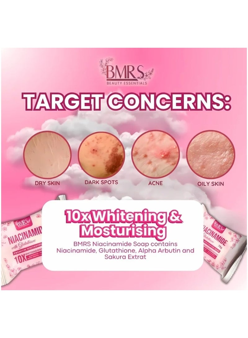 BMRS Niacinamide Whitening Soap with Glutathione 70g - Image 3
