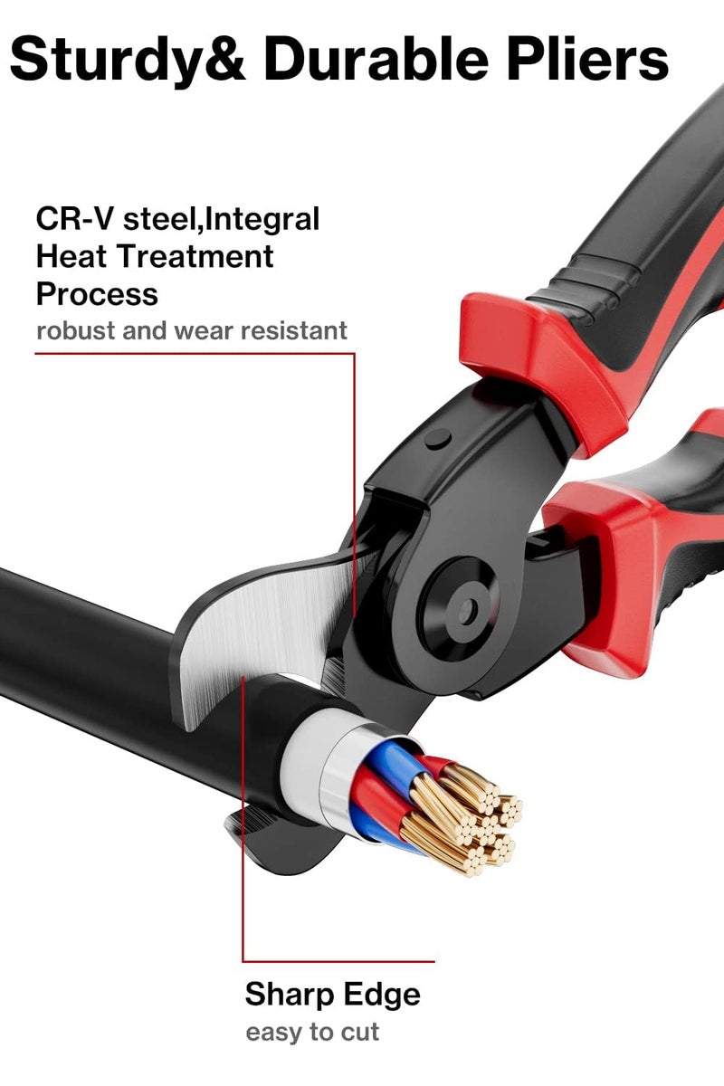 Antarkhoj Antarkhoj 5 In 1 Combination Interchangeable Pliers Kit Wire Stripper Wire Crimper Linesman Pliers Wire Cutter Metal cutter For Electricians Combination Lineman Pliers Tool Kit Screwdriver  - Image 4