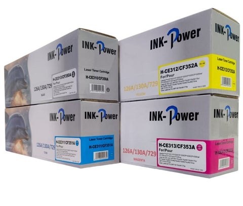 خرطوشة حبر ليزر جيت ملونة متوافقة 126 130 126A 130A لطابعة الليزر HP CP1025 1025 CP1025nw MFP M175 M176 MFP M177 M275 لطابعة HP126A CE310A CE311A CE312A CE313A CE350A CE351A CE352A CE353A Canon 729 CRG729 (4 ألوان)