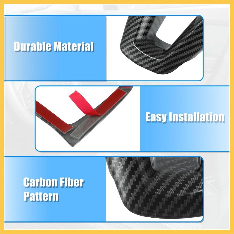REPAIROCK 3pcs ABS Plastic Carbon Fiber Pattern Black Interior Steering Wheel Cover Trim Set for Ford Focus for Ford Escape Kuga Inner Decoration Auto Accessories Auto Replacement Parts - Image 2