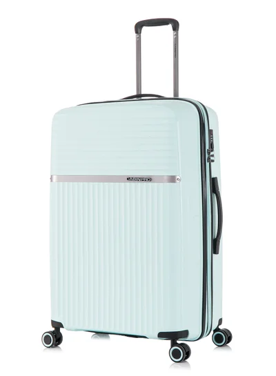 كابينبرو Light Weight PP Fashion Trolley Luggage Expandable Hard Case Large Checked Suitcase with Safe Zipper and 4 Quite 360° Double Spinner Wheels CP002 Mint