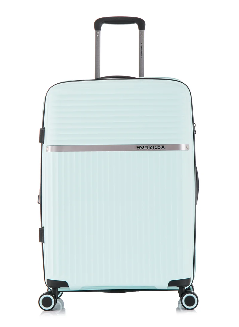 CABINPRO Light Weight PP Fashion Trolley Luggage Expandable Hard Case Large Checked Suitcase with Safe Zipper and 4 Quite 360° Double Spinner Wheels CP002 Mint