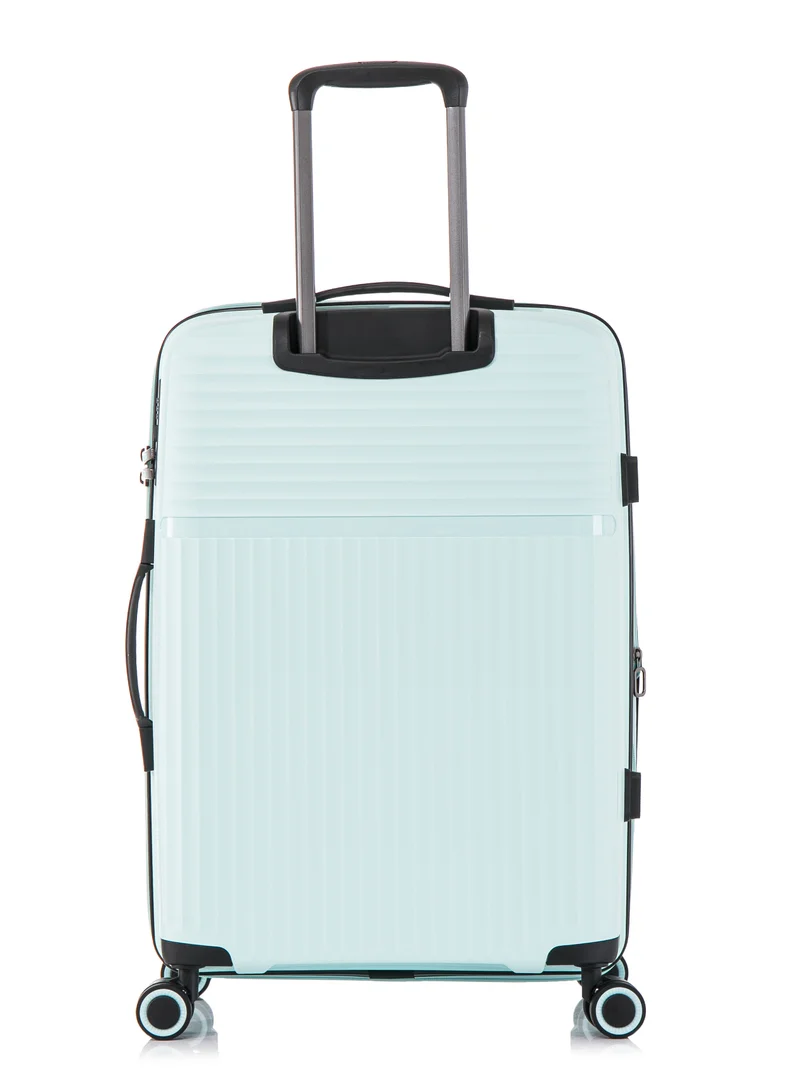 CABINPRO Light Weight PP Fashion Trolley Luggage Expandable Hard Case Large Checked Suitcase with Safe Zipper and 4 Quite 360° Double Spinner Wheels CP002 Mint