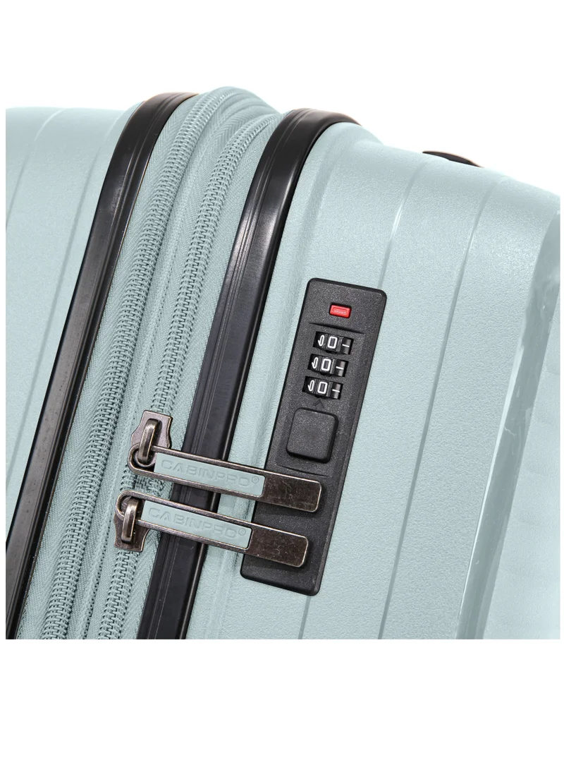 CABINPRO Light Weight PP Fashion Trolley Luggage Expandable Hard Case Large Checked Suitcase with Safe Zipper and 4 Quite 360° Double Spinner Wheels CP002 Mint