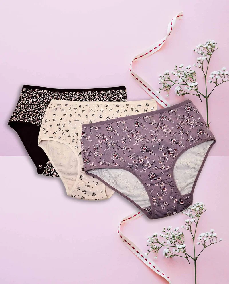 أر أند بي 3 Pack Printed Full Briefs