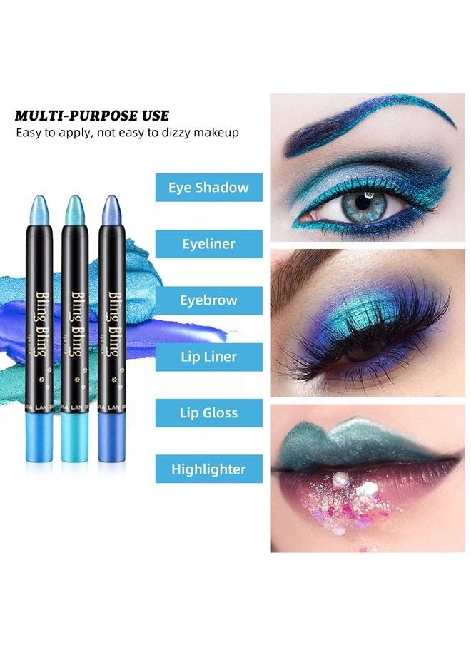 LSxia 15 Colors Glitter Eyeshadow Stick Colorful Set, Shimmer Glitter Pearl Cream Eye-Shadow Stick Eyeshadow Crayon, Shiny Colored Sticks Eyeshadow Pen Eye Makeup, Long Lasting Smooth Eye shadow Stick  - Image 4