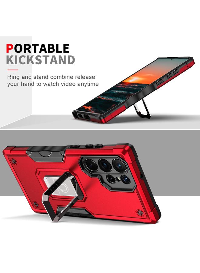 S-TOP Case For Samsung Galaxy S22 Ultra 5G Ring Holder Non-slip Armor Phone Case - Image 4