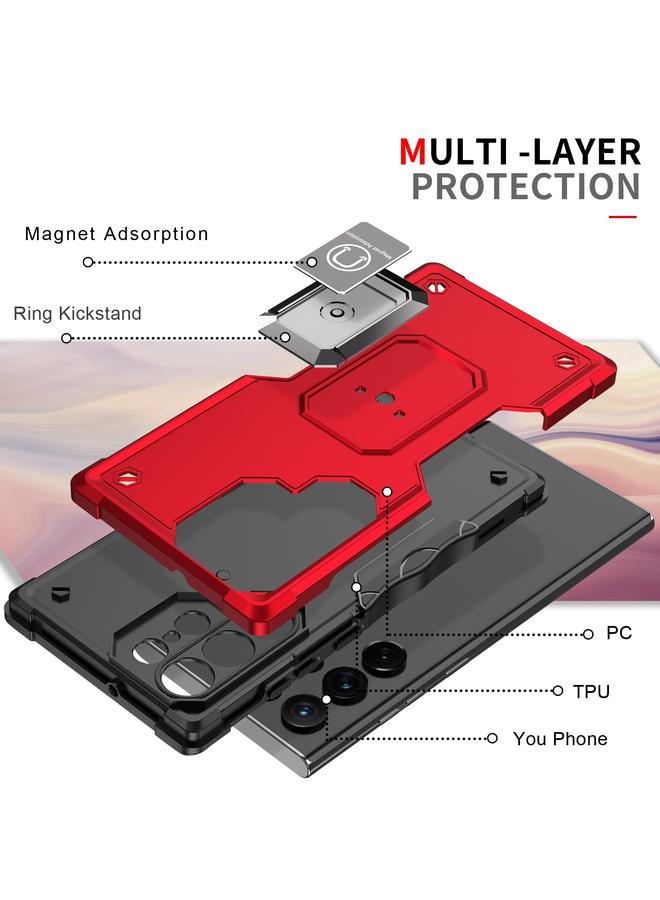 S-TOP Case For Samsung Galaxy S22 Ultra 5G Ring Holder Non-slip Armor Phone Case - Image 3