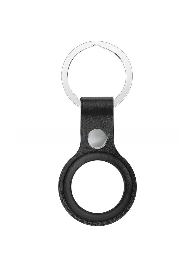 Generic - Suitable For Apple Airtag Protective Cover For Apple Positioning Anti-loss Device Airtag Leather Hanging Buckle Anti-loss Protective Cover-Color:Rice White-Applicable Models:Airtag - Image 1